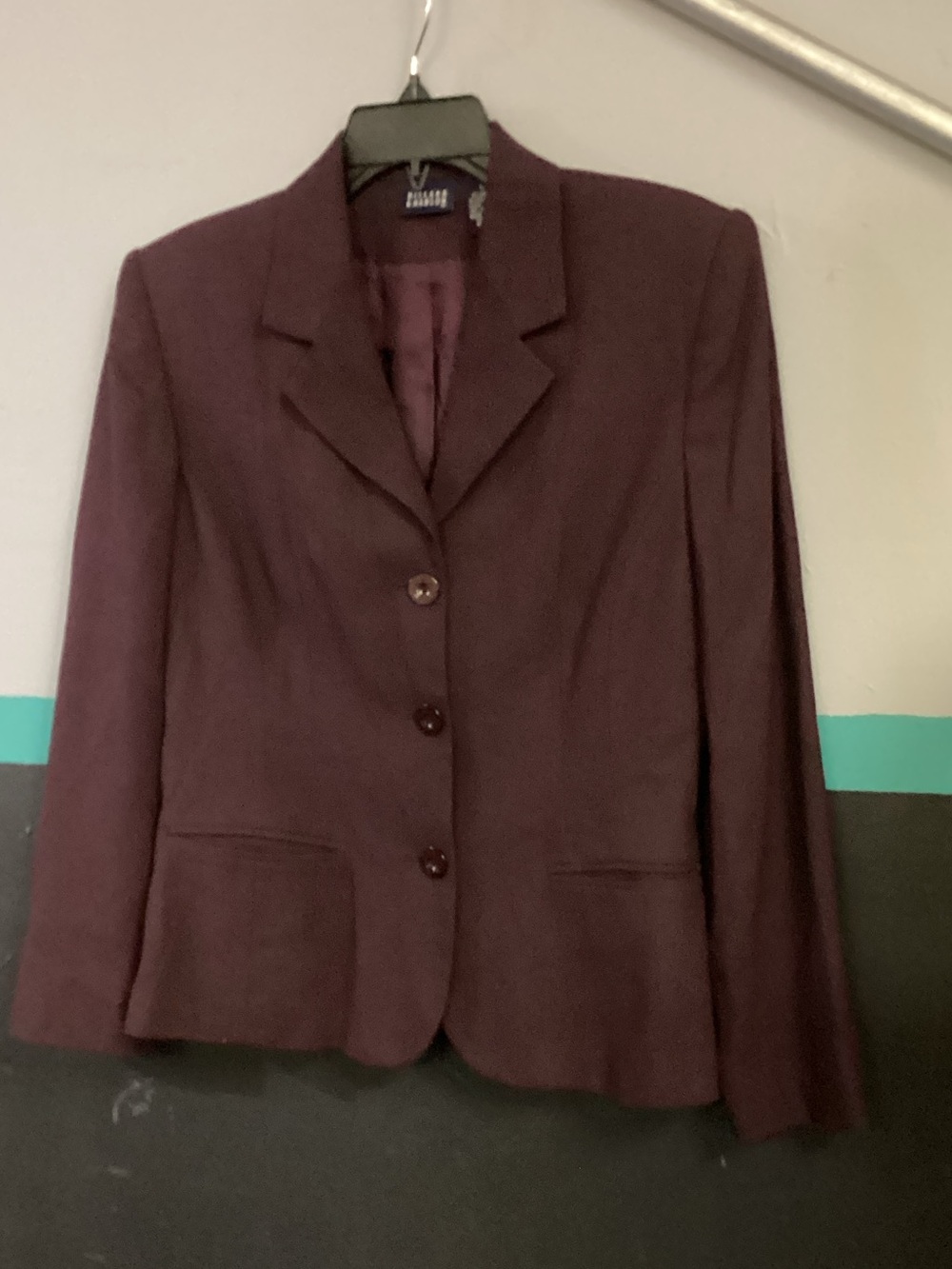 Hillard & Hanson Plum Three-Button Women's Blazer